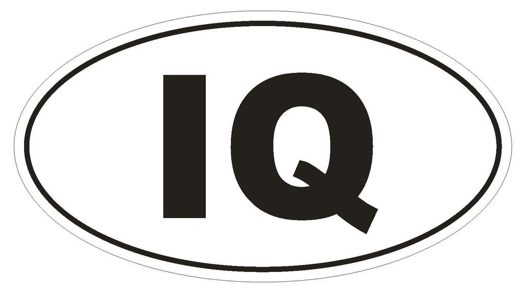 IQ Iraq Oval Bumper Sticker or Helmet Sticker D2073 Euro Oval Country Code - Winter Park Products