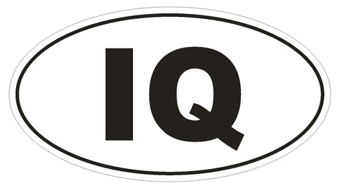 IQ Iraq Oval Bumper Sticker or Helmet Sticker D2073 Euro Oval Country Code - Winter Park Products