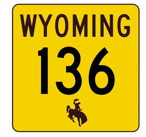 Wyoming Highway 136 Sticker R3430 Highway Sign