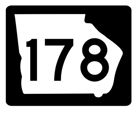 Georgia State Route 178 Sticker R3844 Highway Sign