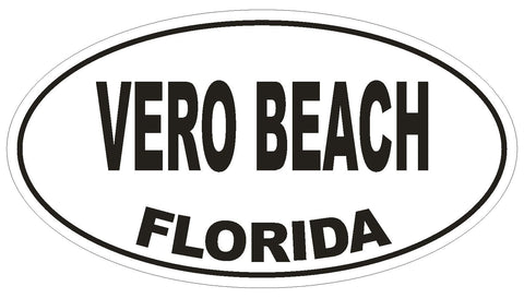 Vero Beach Florida Oval Bumper Sticker or Helmet Sticker D1352 Euro Oval - Winter Park Products