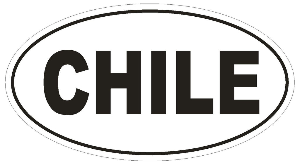 CHILE Oval Bumper Sticker or Helmet Sticker D2122 Country Euro oval - Winter Park Products
