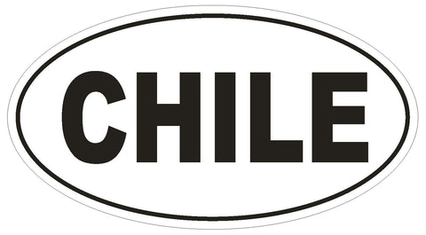 CHILE Oval Bumper Sticker or Helmet Sticker D2122 Country Euro oval - Winter Park Products