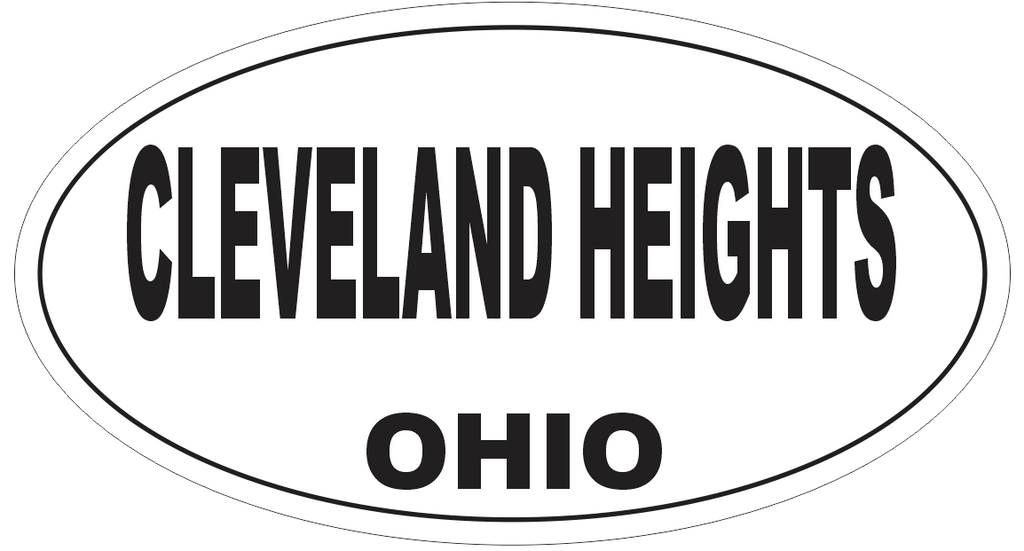 Cleveland Heights Ohio Oval Bumper Sticker or Helmet Sticker D6066