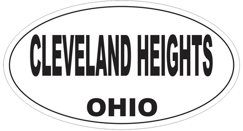 Cleveland Heights Ohio Oval Bumper Sticker or Helmet Sticker D6066