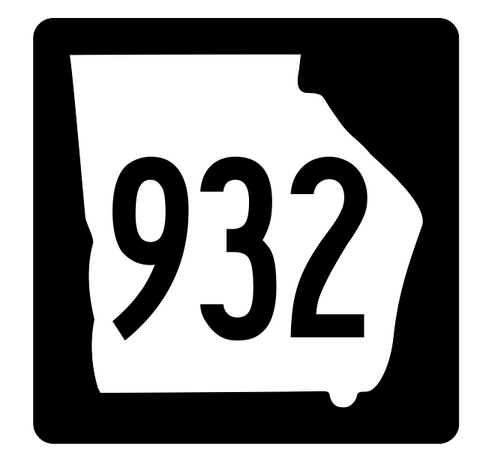 Georgia State Route 932 Sticker R4104 Highway Sign Road Sign Decal