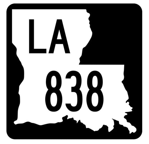 Louisiana State Highway 838 Sticker Decal R6135 Highway Route Sign
