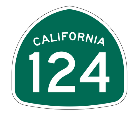 California State Route 124 Sticker Decal R1198 Highway Sign - Winter Park Products