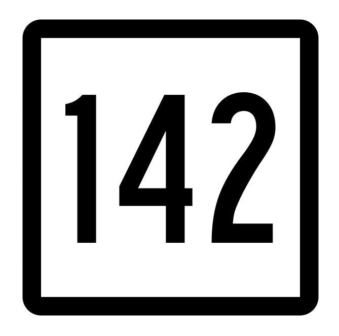 Connecticut State Highway 142 Sticker Decal R5156 Highway Route Sign