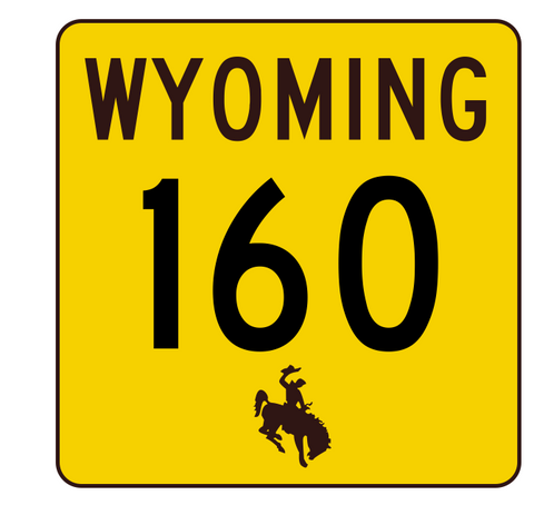 Wyoming Highway 160 Sticker R3442 Highway Sign