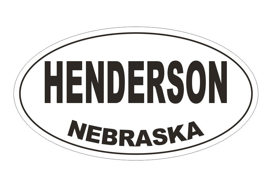 Henderson Oval Bumper Sticker or Helmet Sticker D5081 Oval