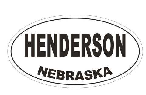 Henderson Oval Bumper Sticker or Helmet Sticker D5081 Oval