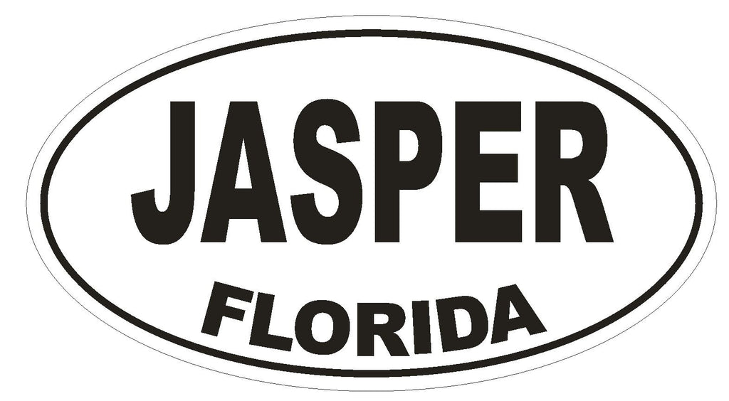 Jasper Florida Oval Bumper Sticker or Helmet Sticker D1322 Euro Oval - Winter Park Products