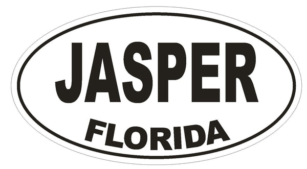 Jasper Florida Oval Bumper Sticker or Helmet Sticker D1322 Euro Oval ...