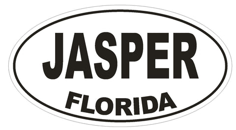 Jasper Florida Oval Bumper Sticker or Helmet Sticker D1322 Euro Oval - Winter Park Products