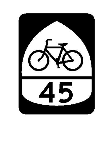 US Bicycle Route 45 Sticker R3176 Highway Sign