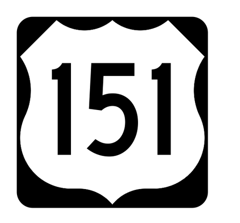 US Route 151 Sticker R1973 Highway Sign Road Sign - Winter Park Products