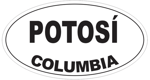Potosí Columbia Oval Bumper Sticker or Helmet Sticker D4604
