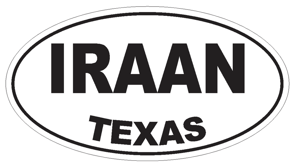 Iraan Park Texas Oval Bumper Sticker or Helmet Sticker D3515 Euro Oval - Winter Park Products