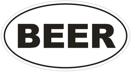 BEER Oval Bumper Sticker or Helmet Sticker D628 Euro Oval - Winter Park Products