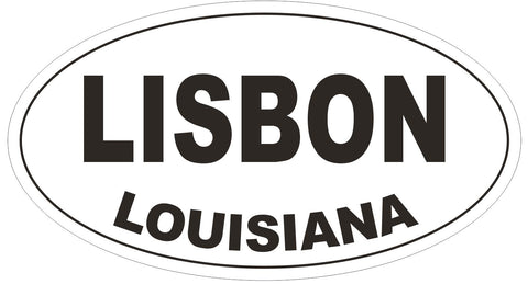 Lisbon Louisiana Oval Bumper Sticker or Helmet Sticker D3846