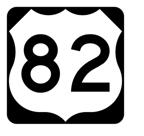 US Route 82 Sticker R1942 Highway Sign Road Sign - Winter Park Products