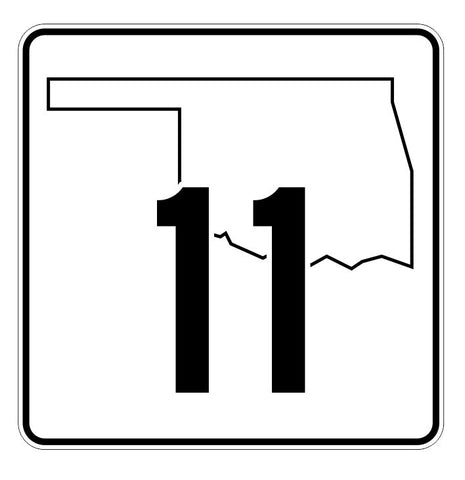 Oklahoma State Highway 11 Sticker Decal R5567 Highway Route Sign