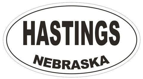 Hastings Oval Bumper Sticker or Helmet Sticker D5074 Oval