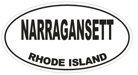 Narragansett Rhode Island Oval Bumper Sticker or Helmet Sticker D1515 Euro Oval - Winter Park Products