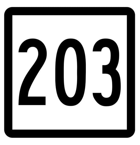 Connecticut State Route 203 Sticker Decal R5212 Highway Route Sign