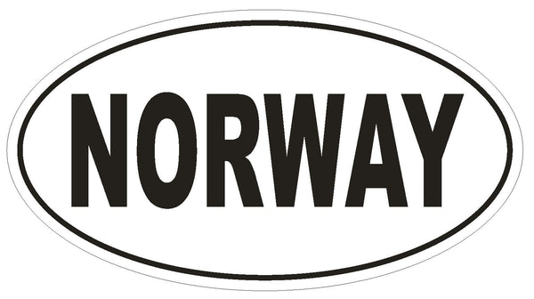 NORWAY Oval Bumper Sticker or Helmet Sticker D2120 Country Euro oval ...