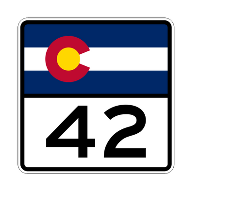 Colorado State Highway 42 Sticker Decal R1796 Highway Sign - Winter Park Products