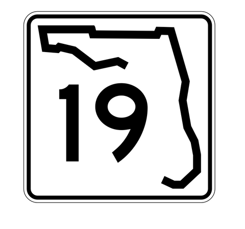 Florida State Road 19 Sticker Decal R1354 Highway Sign - Winter Park Products