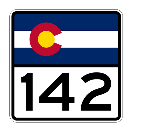Colorado State Highway 142 Sticker Decal R1862 Highway Sign - Winter Park Products