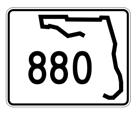 Florida State Road 880 Sticker Decal R1739 Highway Sign - Winter Park Products
