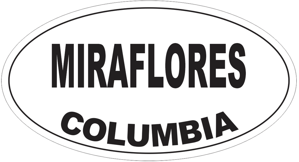 Miraflores Columbia Oval Bumper Sticker or Helmet Sticker D4778
