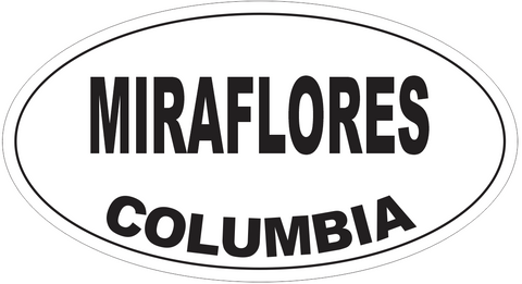Miraflores Columbia Oval Bumper Sticker or Helmet Sticker D4778