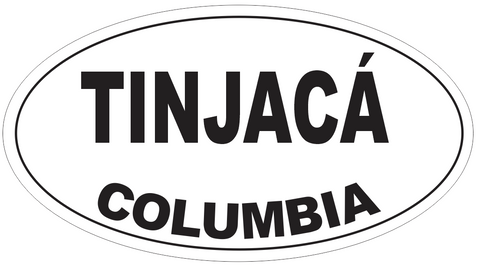 Tinjaca Columbia Oval Bumper Sticker or Helmet Sticker D4358