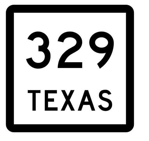 Texas State Highway 329 Sticker Decal R2624 Highway Sign