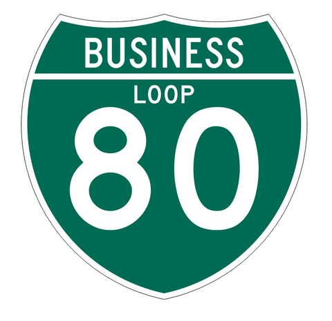 Business Loop 80 Sticker Decal R978 Highway Sign Road Sign - Winter Park Products