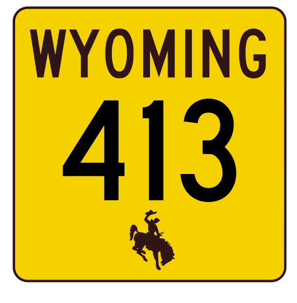 Wyoming Highway 413 Sticker R3538 Highway Sign