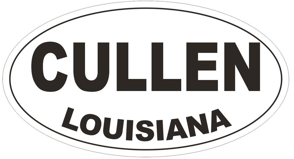 Cullen Louisiana Oval Bumper Sticker or Helmet Sticker D3812