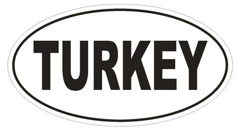 TURKEY Oval Bumper Sticker or Helmet Sticker D2154 Country Euro Oval - Winter Park Products