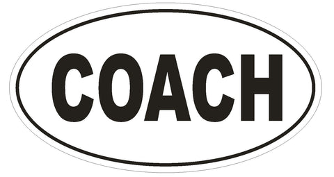 COACH Oval Bumper Sticker or Helmet Sticker D1739 Euro Oval - Winter Park Products