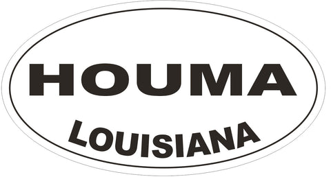 Houma Louisiana Oval Bumper Sticker or Helmet Sticker D3944