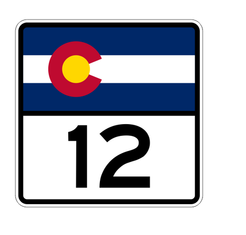 Colorado State Highway 12 Sticker Decal R1782 Highway Sign - Winter Park Products