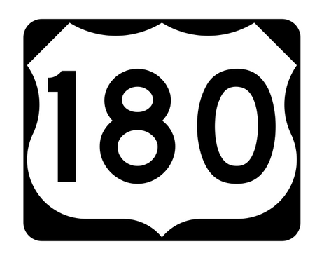 US Route 180 Sticker R2130 Highway Sign Road Sign - Winter Park Products