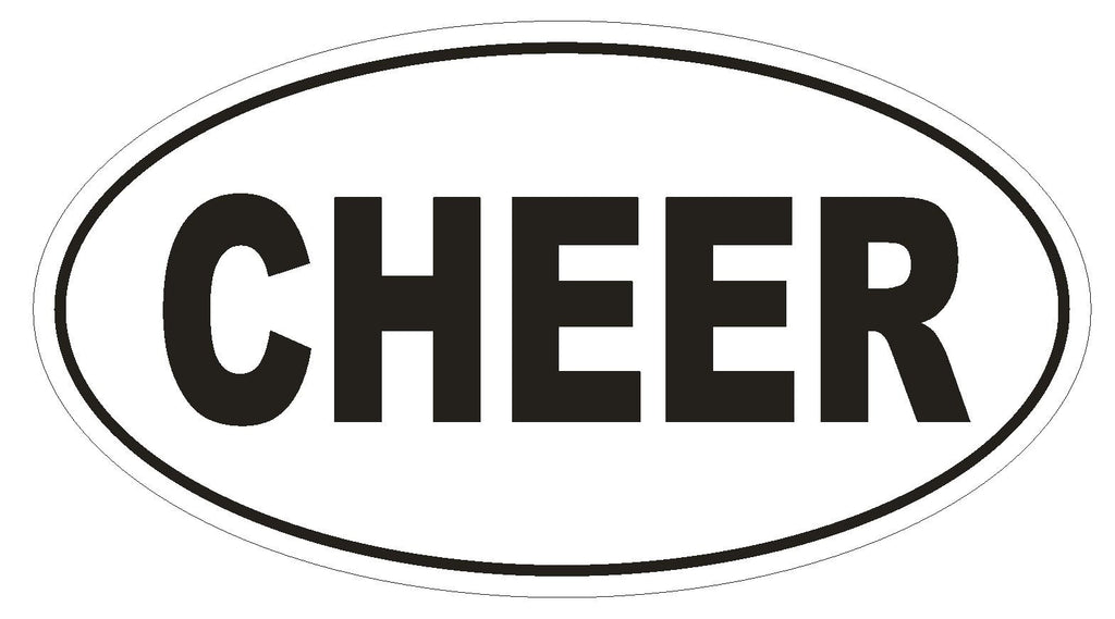 CHEER Oval Bumper Sticker or Helmet Sticker D1987 Euro Oval Cheer Leader - Winter Park Products