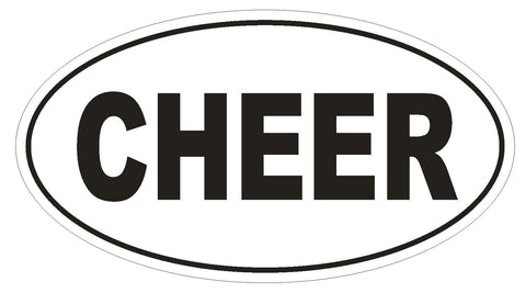 CHEER Oval Bumper Sticker or Helmet Sticker D1987 Euro Oval Cheer Leader - Winter Park Products