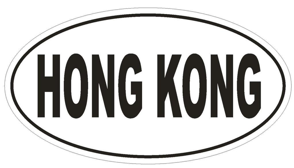Hong Kong Oval Bumper Sticker or Helmet Sticker D2177 Euro Oval Country Code - Winter Park Products